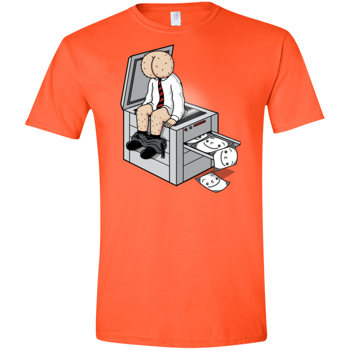 T-Shirts Orange / S Butt Face Copies Men's Semi-Fitted Softstyle