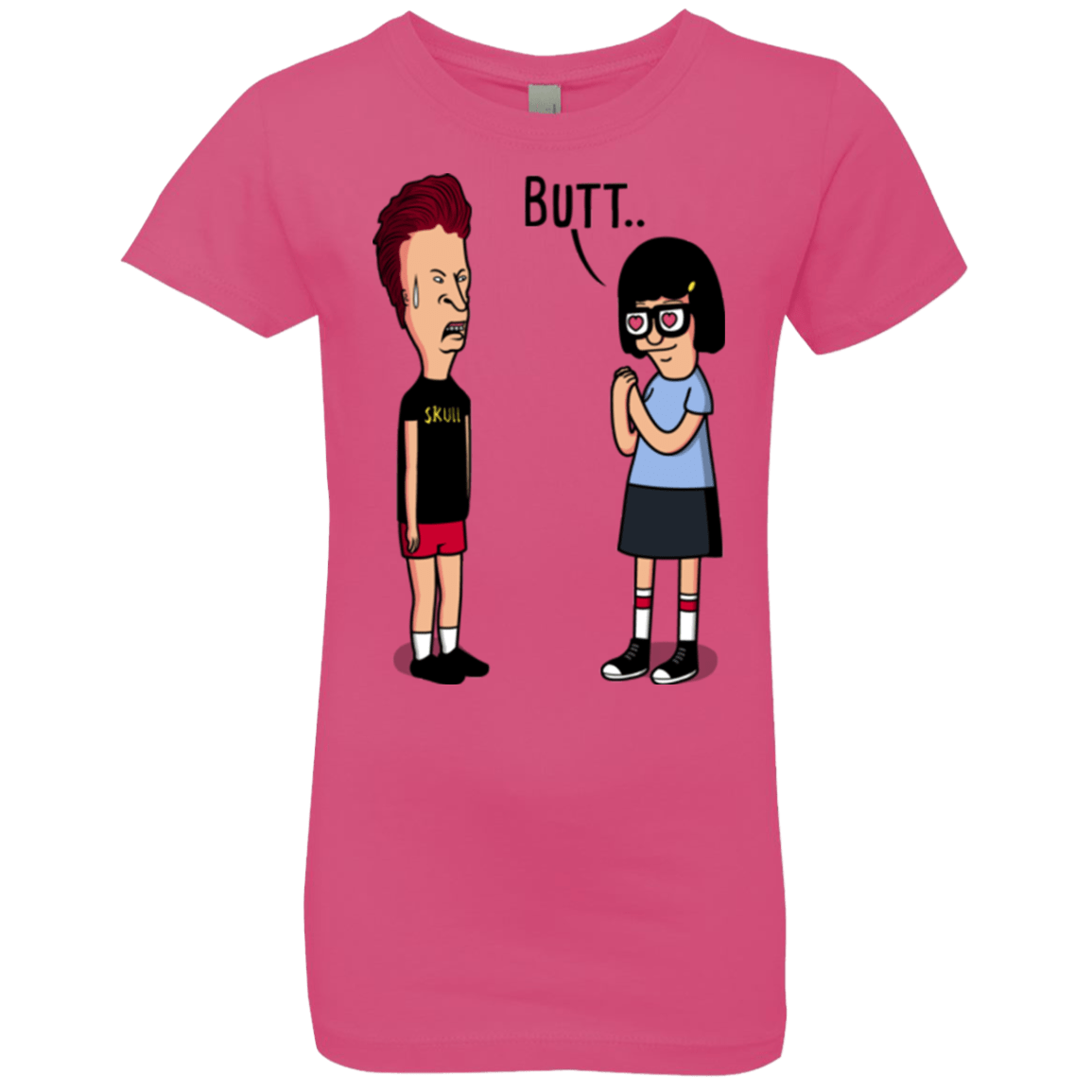 T-Shirts Hot Pink / YXS butt.. Girls Premium T-Shirt