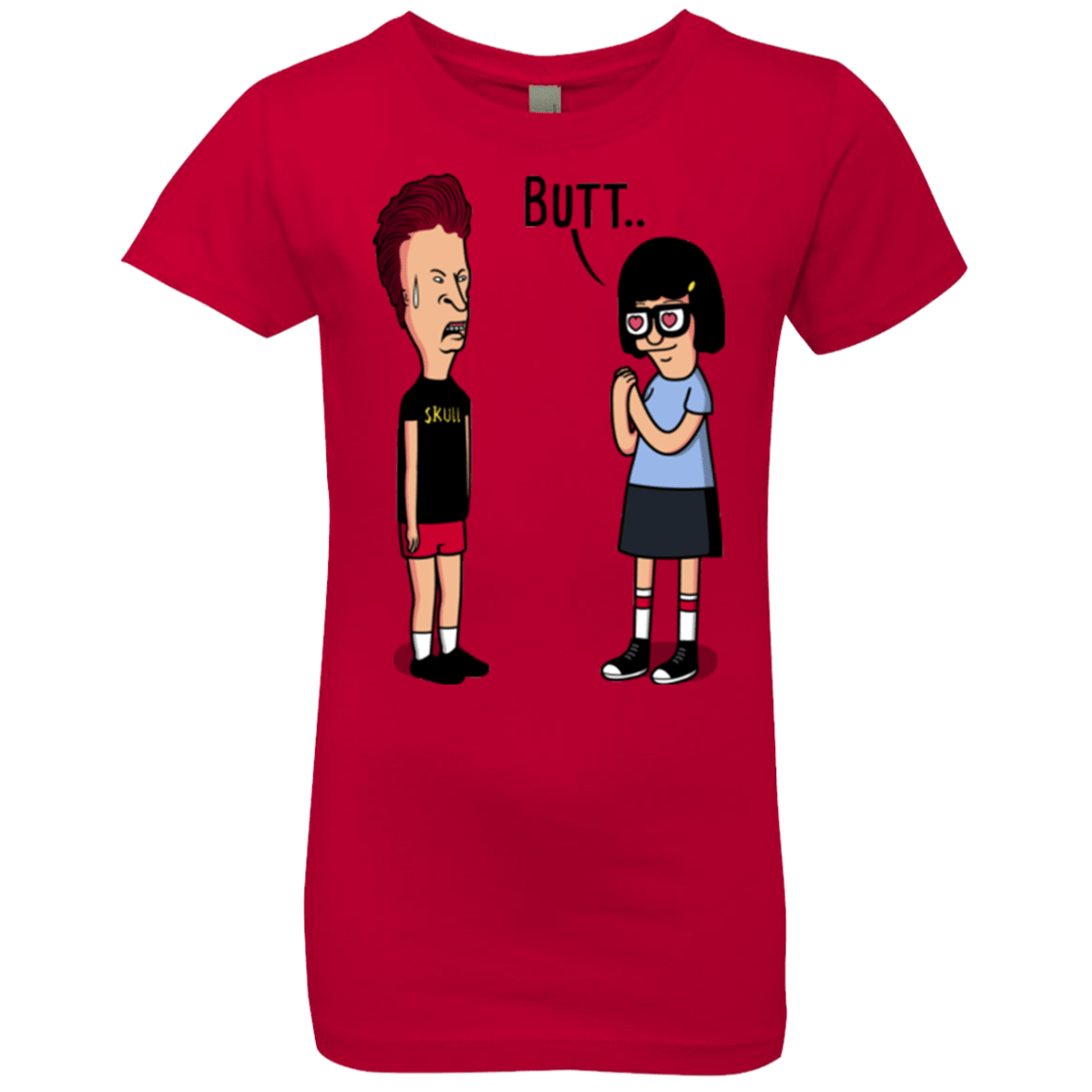 T-Shirts Red / YXS butt.. Girls Premium T-Shirt