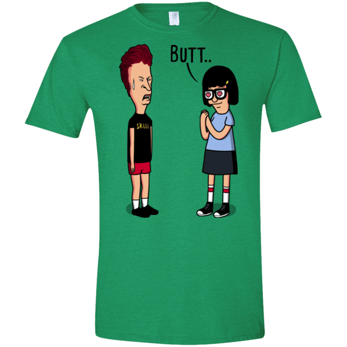 T-Shirts Heather Irish Green / S butt.. Men's Semi-Fitted Softstyle