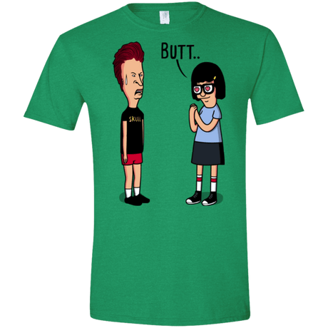 T-Shirts Heather Irish Green / S butt.. Men's Semi-Fitted Softstyle