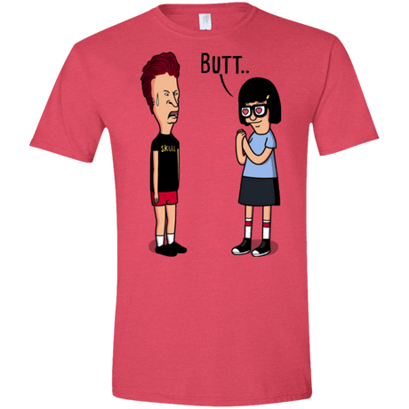 T-Shirts Heather Red / S butt.. Men's Semi-Fitted Softstyle