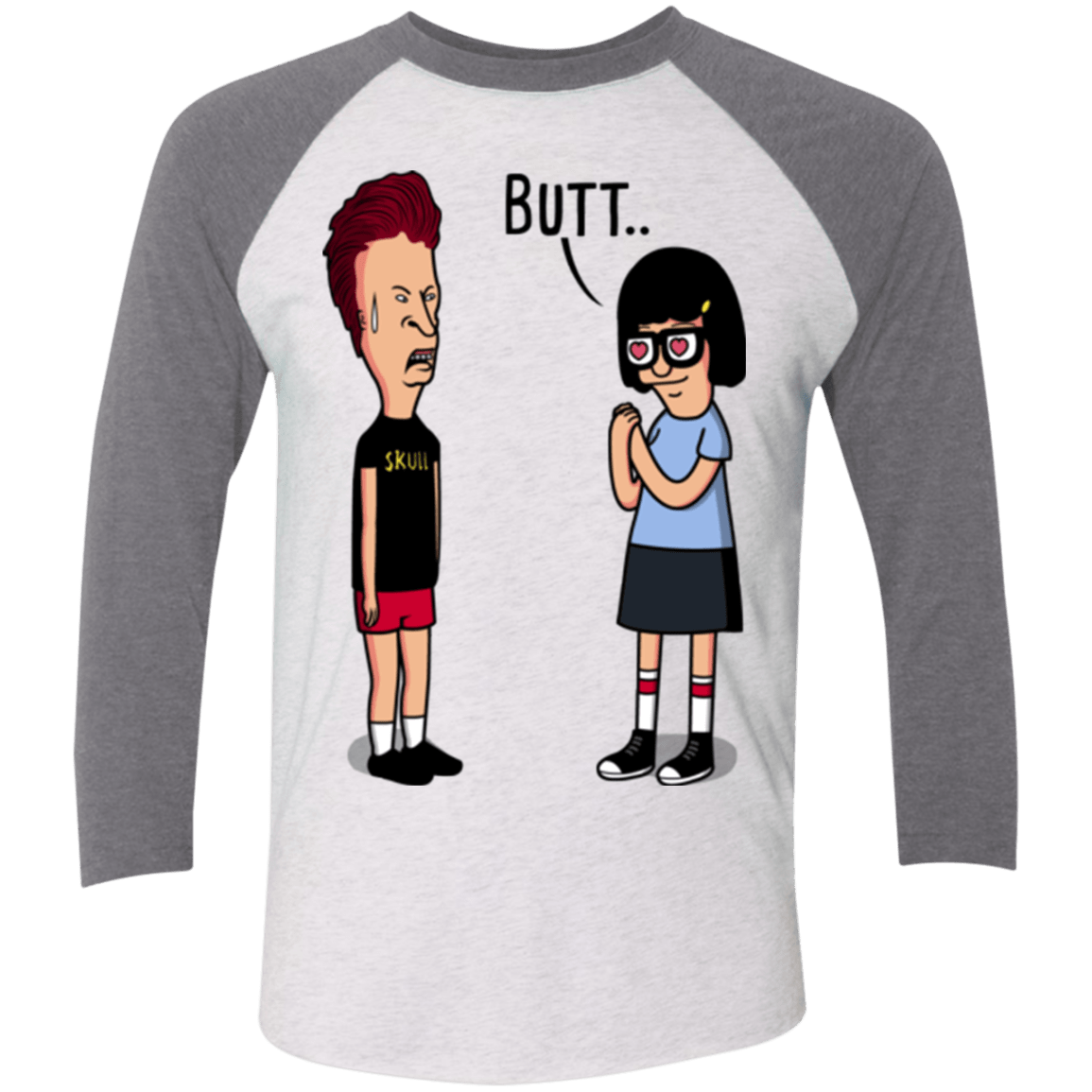 T-Shirts Heather White/Premium Heather / X-Small butt.. Men's Triblend 3/4 Sleeve