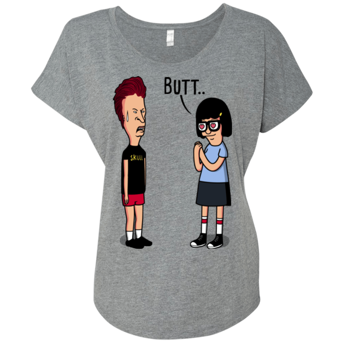 T-Shirts Premium Heather / X-Small butt.. Triblend Dolman Sleeve