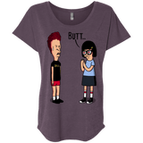 T-Shirts Vintage Purple / X-Small butt.. Triblend Dolman Sleeve