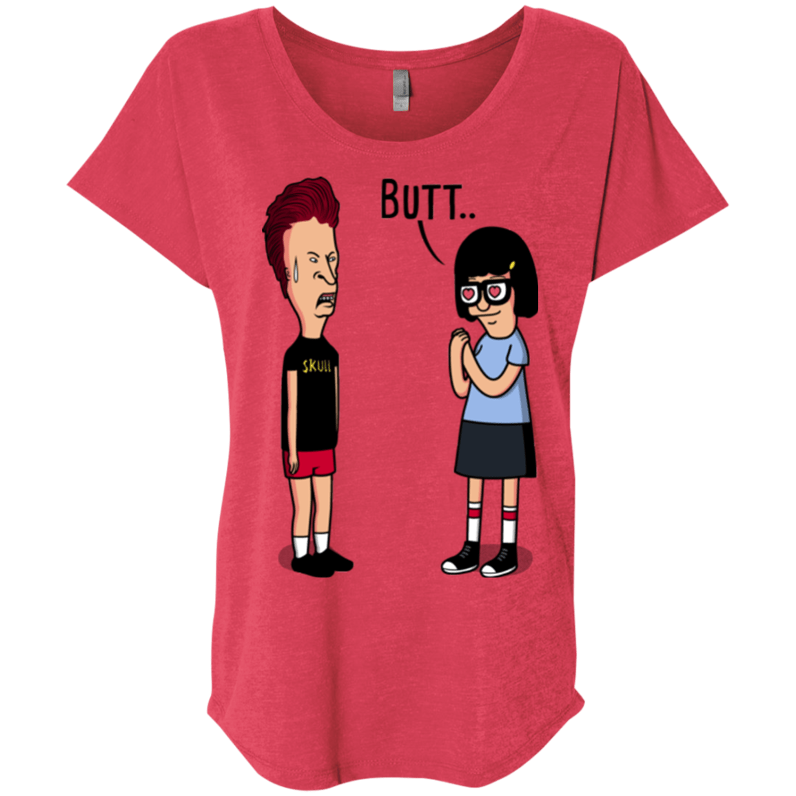 T-Shirts Vintage Red / X-Small butt.. Triblend Dolman Sleeve