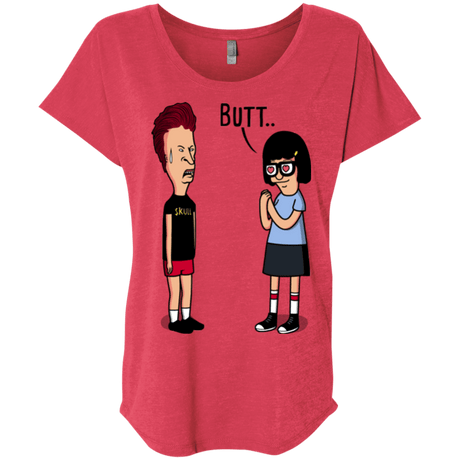 T-Shirts Vintage Red / X-Small butt.. Triblend Dolman Sleeve