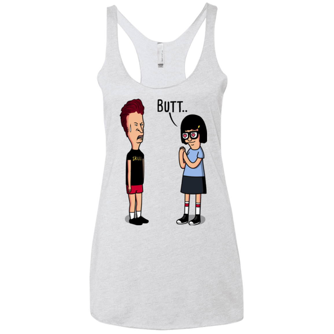 T-Shirts Heather White / X-Small butt.. Women's Triblend Racerback Tank
