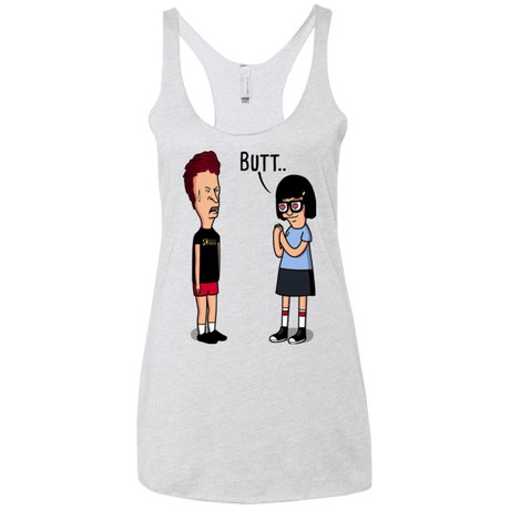 T-Shirts Heather White / X-Small butt.. Women's Triblend Racerback Tank