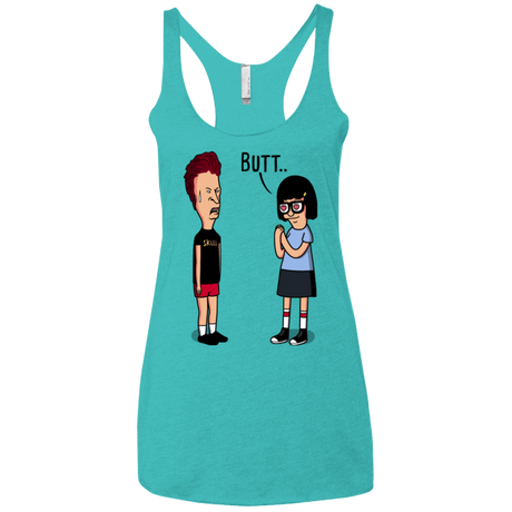 T-Shirts Tahiti Blue / X-Small butt.. Women's Triblend Racerback Tank