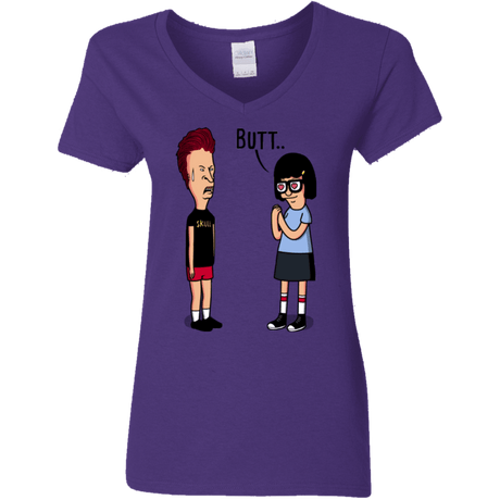 T-Shirts Purple / S butt.. Women's V-Neck T-Shirt