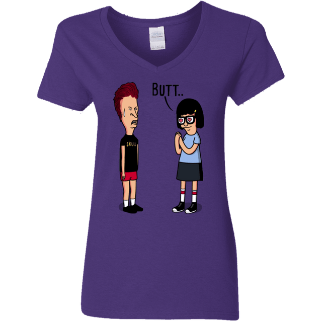 T-Shirts Purple / S butt.. Women's V-Neck T-Shirt