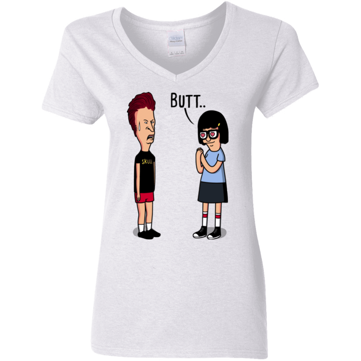 T-Shirts White / S butt.. Women's V-Neck T-Shirt