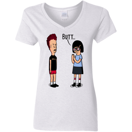 T-Shirts White / S butt.. Women's V-Neck T-Shirt