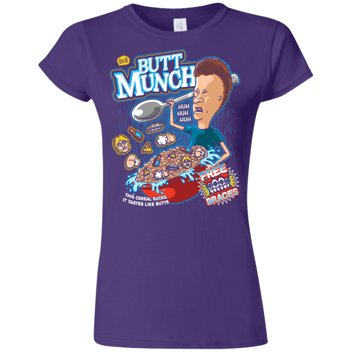 T-Shirts Purple / S Buttmunch Cereal Junior Slimmer-Fit T-Shirt