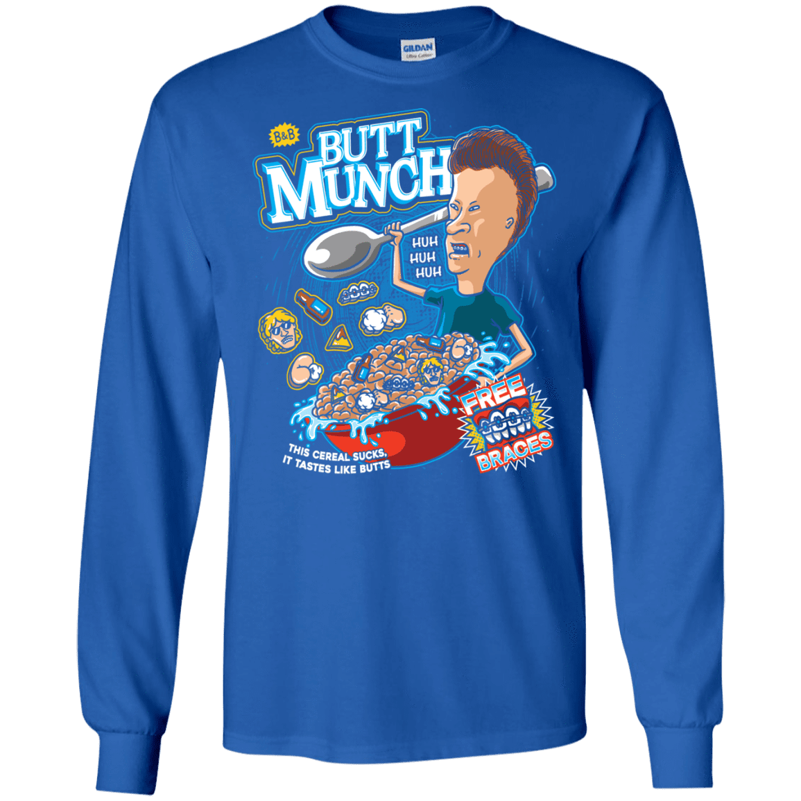 T-Shirts Royal / S Buttmunch Cereal Men's Long Sleeve T-Shirt