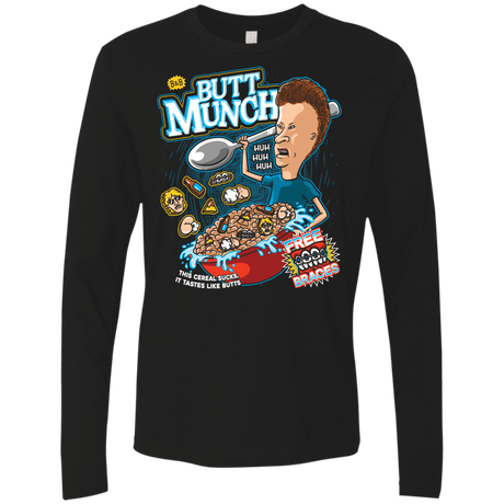 T-Shirts Black / S Buttmunch Cereal Men's Premium Long Sleeve