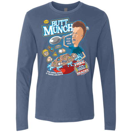 T-Shirts Indigo / S Buttmunch Cereal Men's Premium Long Sleeve