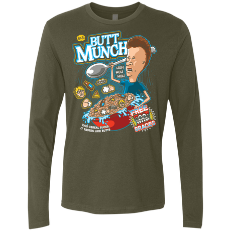 T-Shirts Military Green / S Buttmunch Cereal Men's Premium Long Sleeve