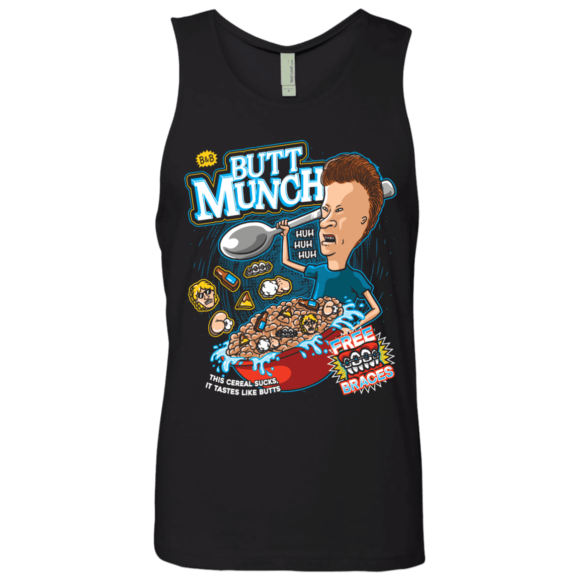 T-Shirts Black / S Buttmunch Cereal Men's Premium Tank Top