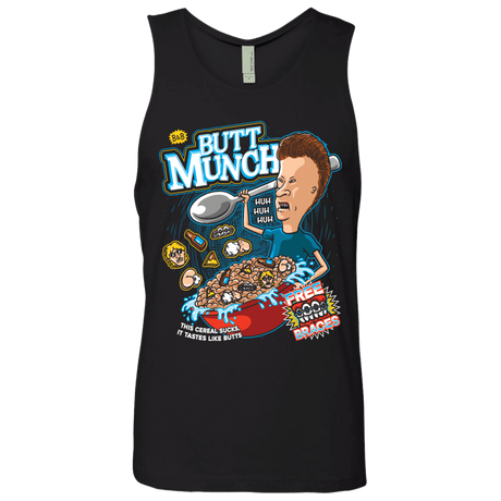 T-Shirts Black / S Buttmunch Cereal Men's Premium Tank Top