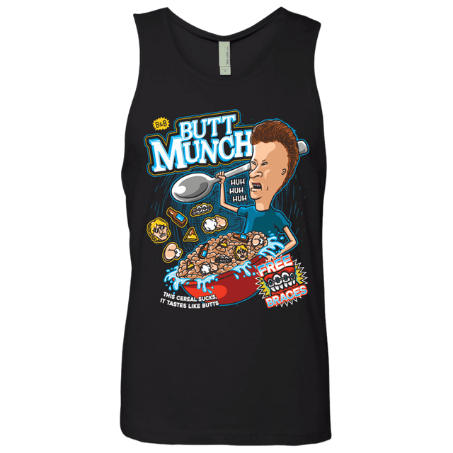 T-Shirts Black / S Buttmunch Cereal Men's Premium Tank Top