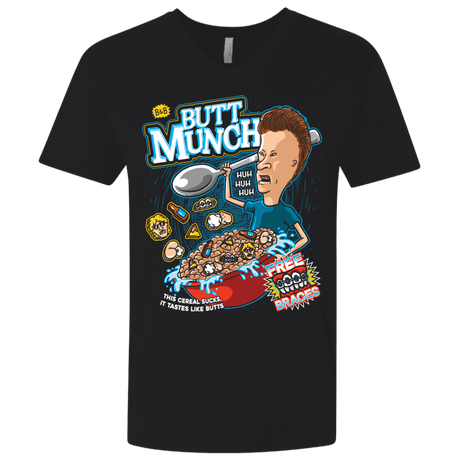 T-Shirts Black / X-Small Buttmunch Cereal Men's Premium V-Neck