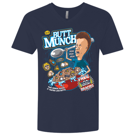 T-Shirts Midnight Navy / X-Small Buttmunch Cereal Men's Premium V-Neck