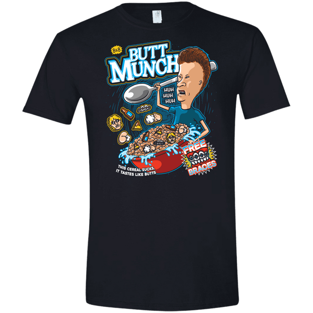 T-Shirts Black / X-Small Buttmunch Cereal Men's Semi-Fitted Softstyle