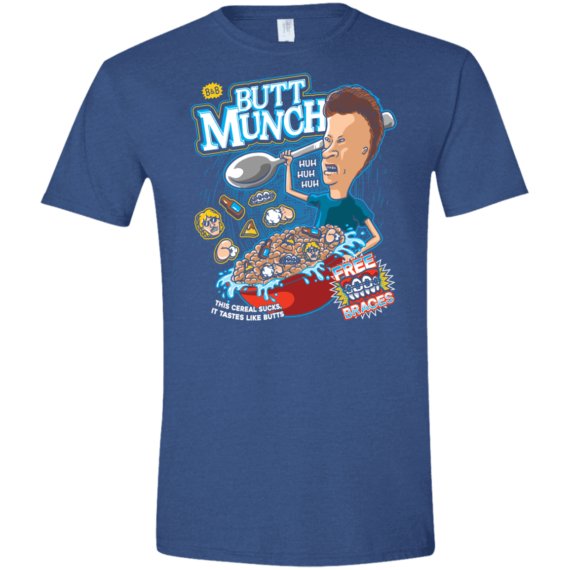 T-Shirts Heather Royal / X-Small Buttmunch Cereal Men's Semi-Fitted Softstyle