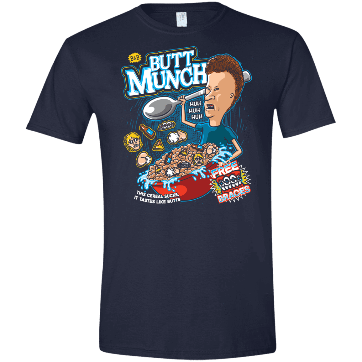 T-Shirts Navy / X-Small Buttmunch Cereal Men's Semi-Fitted Softstyle