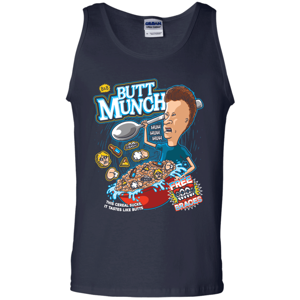 T-Shirts Navy / S Buttmunch Cereal Men's Tank Top