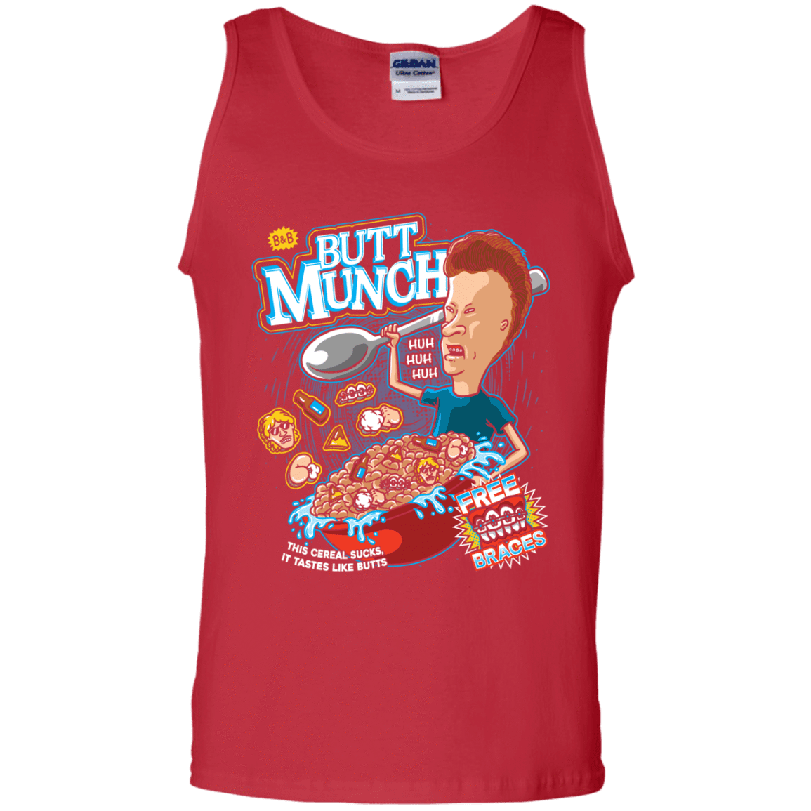 T-Shirts Red / S Buttmunch Cereal Men's Tank Top