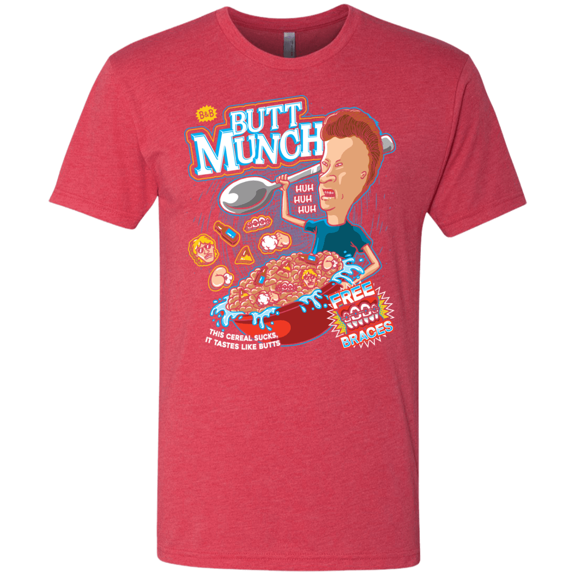 T-Shirts Vintage Red / S Buttmunch Cereal Men's Triblend T-Shirt