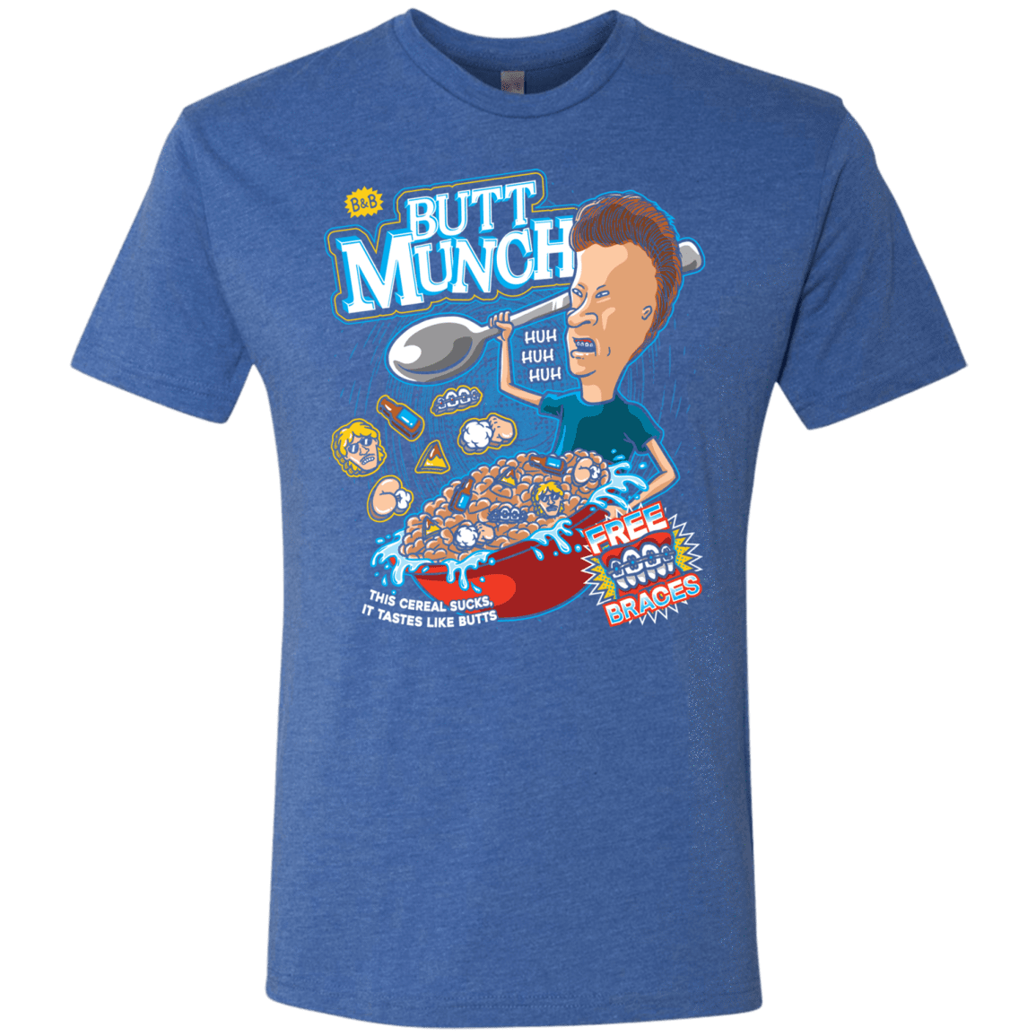 T-Shirts Vintage Royal / S Buttmunch Cereal Men's Triblend T-Shirt