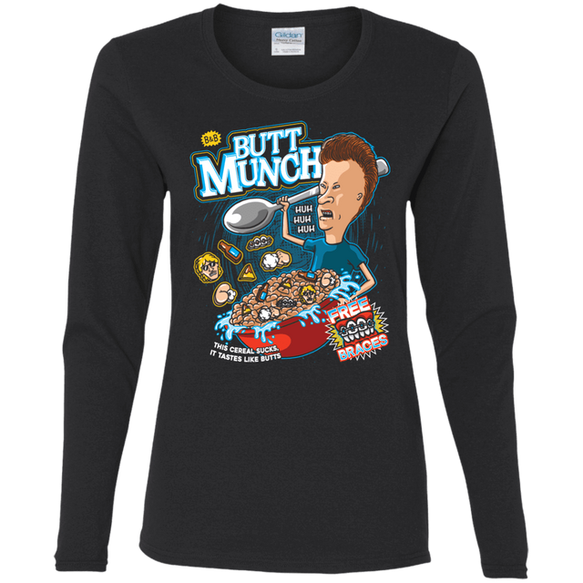 T-Shirts Black / S Buttmunch Cereal Women's Long Sleeve T-Shirt