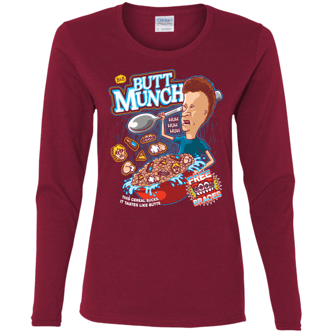 T-Shirts Cardinal / S Buttmunch Cereal Women's Long Sleeve T-Shirt