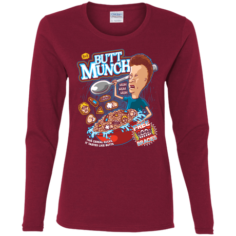 T-Shirts Cardinal / S Buttmunch Cereal Women's Long Sleeve T-Shirt