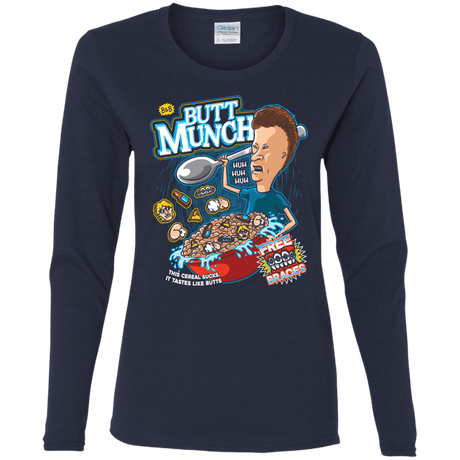 T-Shirts Navy / S Buttmunch Cereal Women's Long Sleeve T-Shirt