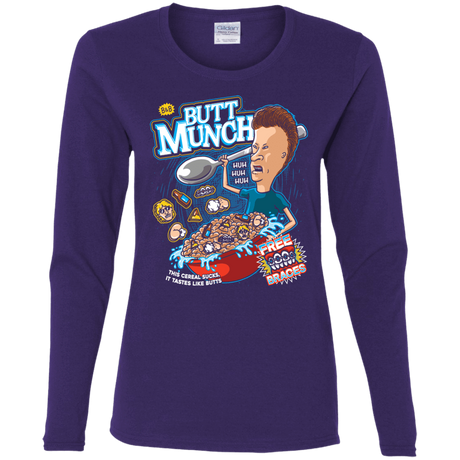 T-Shirts Purple / S Buttmunch Cereal Women's Long Sleeve T-Shirt