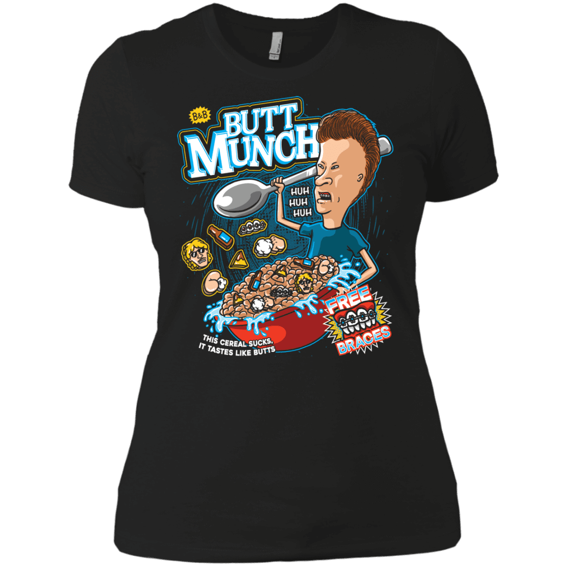 T-Shirts Black / X-Small Buttmunch Cereal Women's Premium T-Shirt