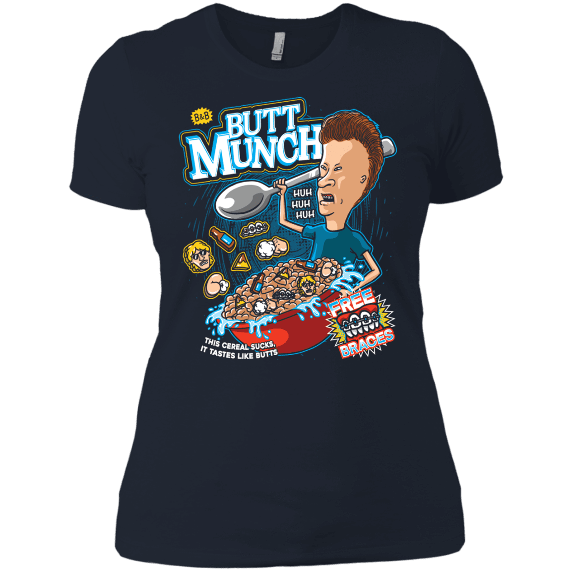 T-Shirts Midnight Navy / X-Small Buttmunch Cereal Women's Premium T-Shirt