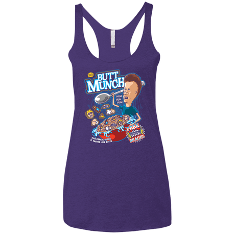 T-Shirts Purple Rush / X-Small Buttmunch Cereal Women's Triblend Racerback Tank