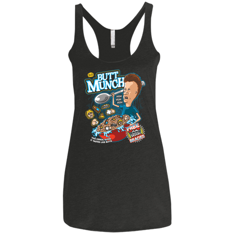 T-Shirts Vintage Black / X-Small Buttmunch Cereal Women's Triblend Racerback Tank
