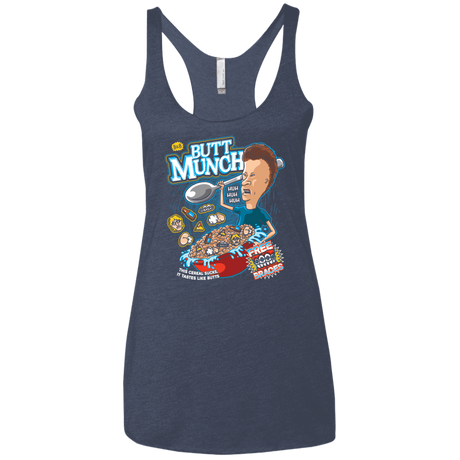 T-Shirts Vintage Navy / X-Small Buttmunch Cereal Women's Triblend Racerback Tank