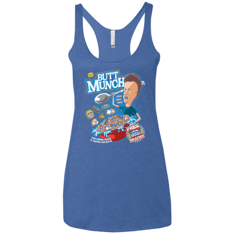 T-Shirts Vintage Royal / X-Small Buttmunch Cereal Women's Triblend Racerback Tank