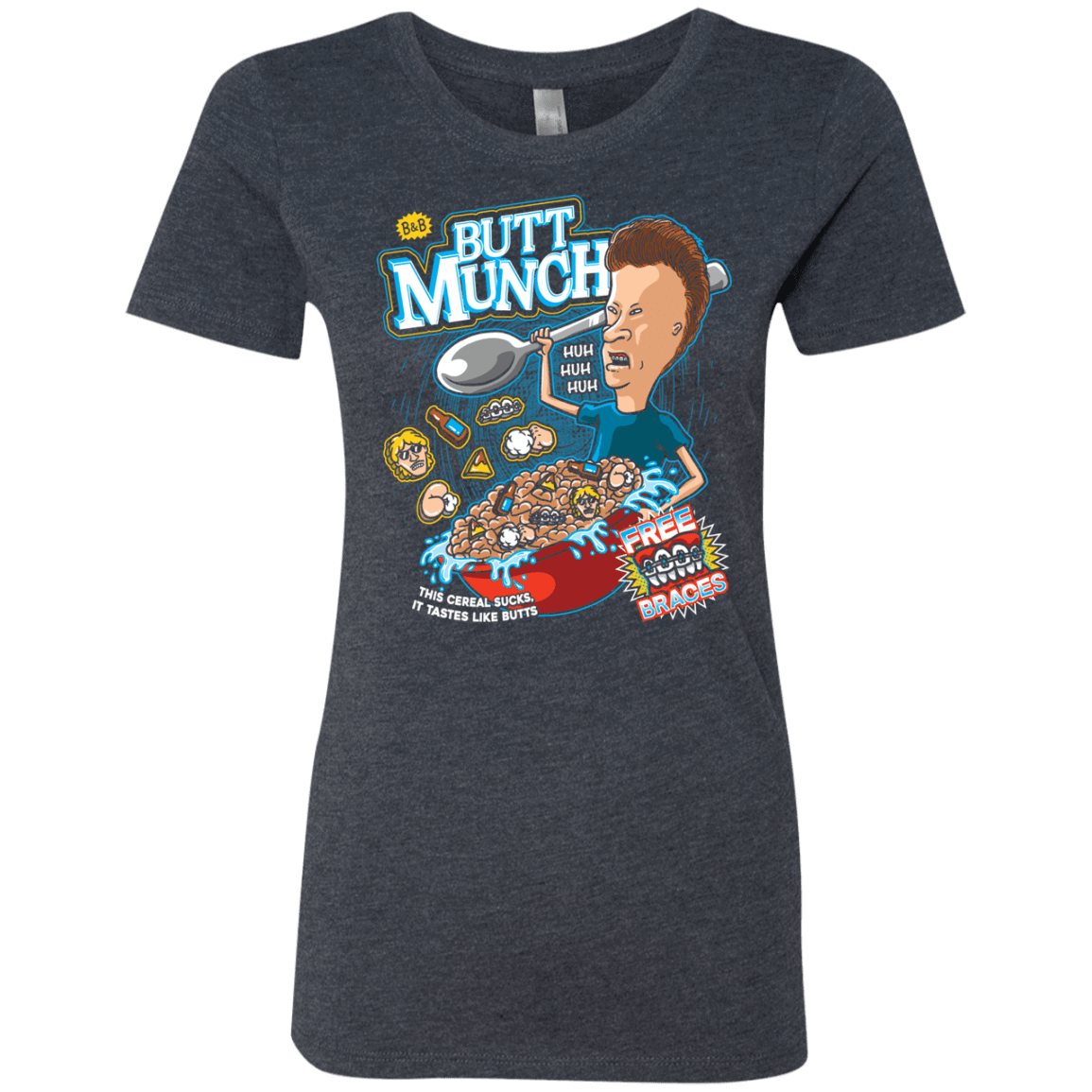 T-Shirts Vintage Navy / S Buttmunch Cereal Women's Triblend T-Shirt