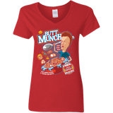 T-Shirts Red / S Buttmunch Cereal Women's V-Neck T-Shirt