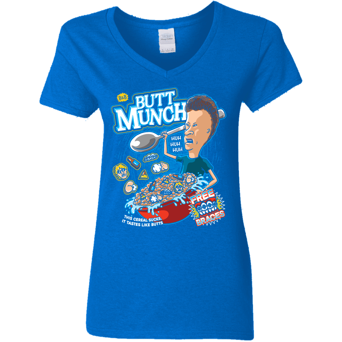 T-Shirts Royal / S Buttmunch Cereal Women's V-Neck T-Shirt