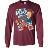 T-Shirts Maroon / YS Buttmunch Cereal Youth Long Sleeve T-Shirt